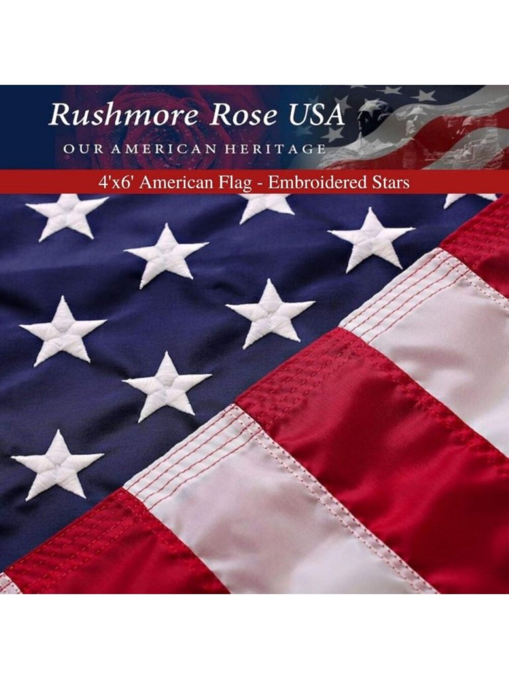 Heavy Duty 4x6 American Flag for Outdoor Use | Embroidered Stars & Sewn Stripes